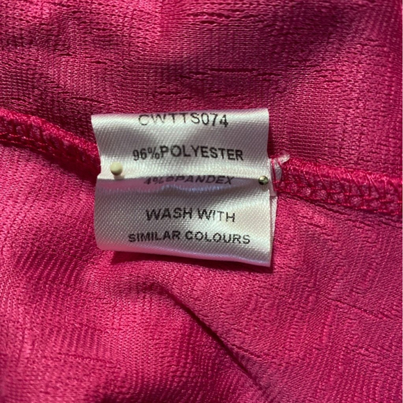 DOUBLJU Ladies Jewel Embellished Textured Peplum Top Pink Size XXL - Picture 5 of 6